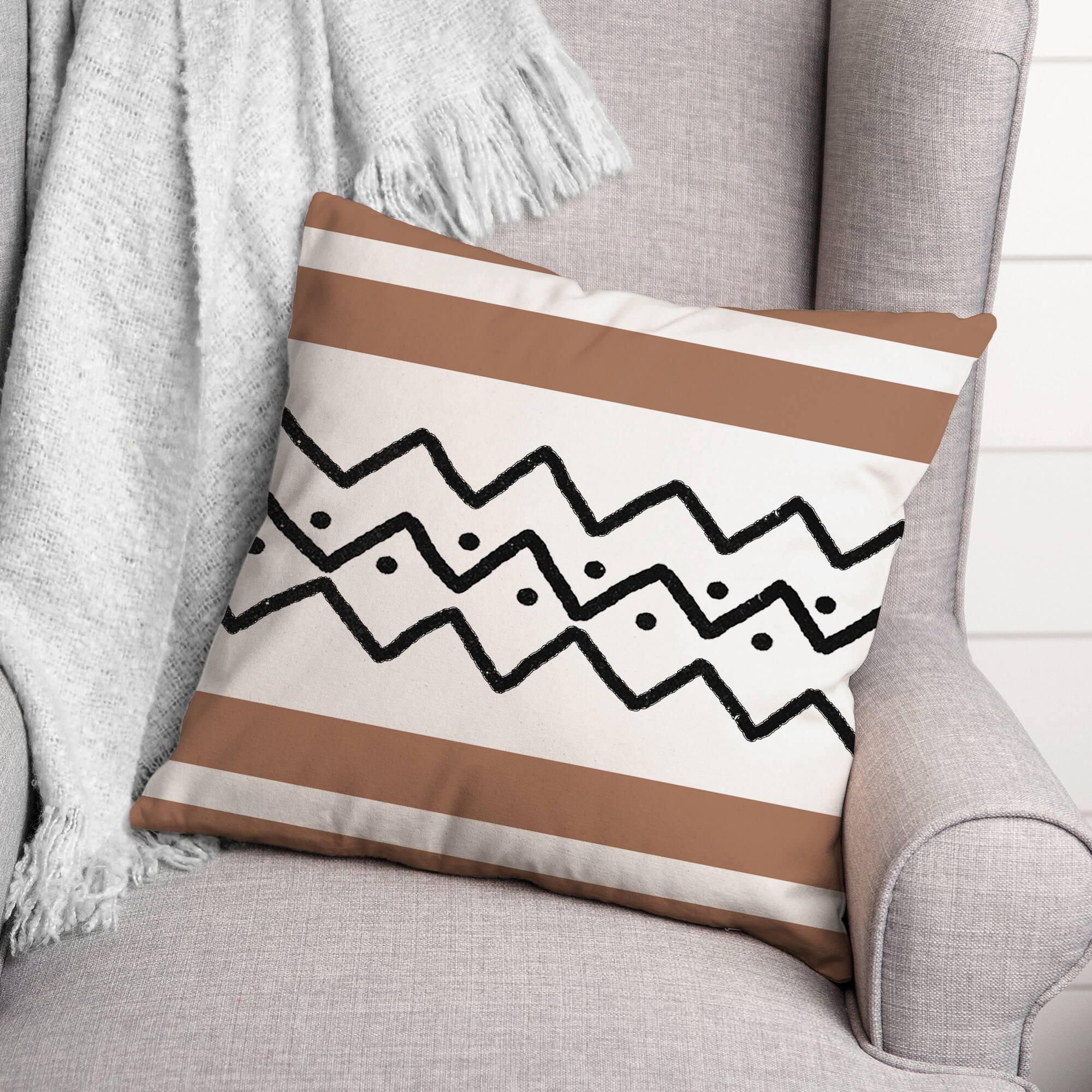 Zig Zag Dots 18" x 18" Throw Pillow